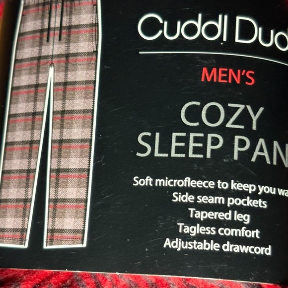 Cuddl Duds Men’s 3XLT Red Buffalo Plaid Fleece Sleep Pants NWT - Picture 2 of 6